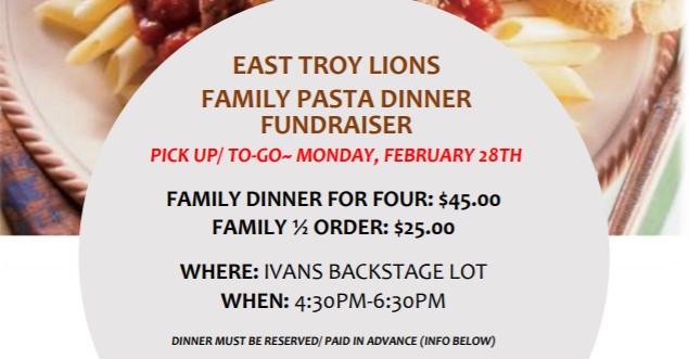 East Troy Lions Pasta Dinner