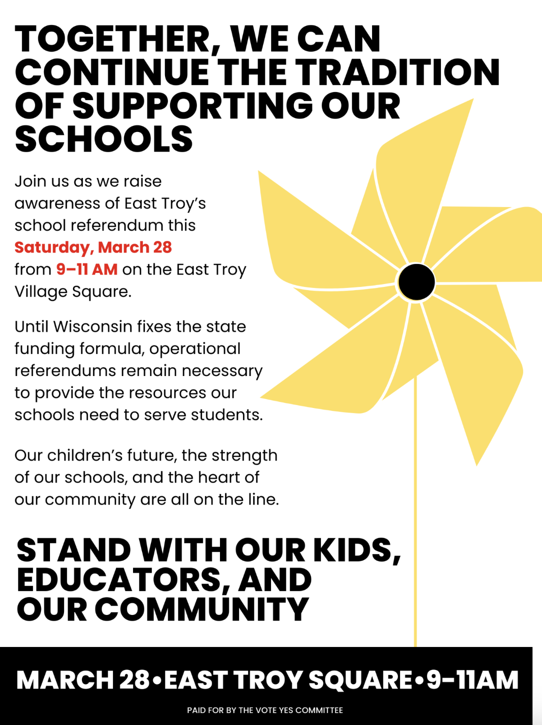 Stand With Our Kids, Educators, And Community