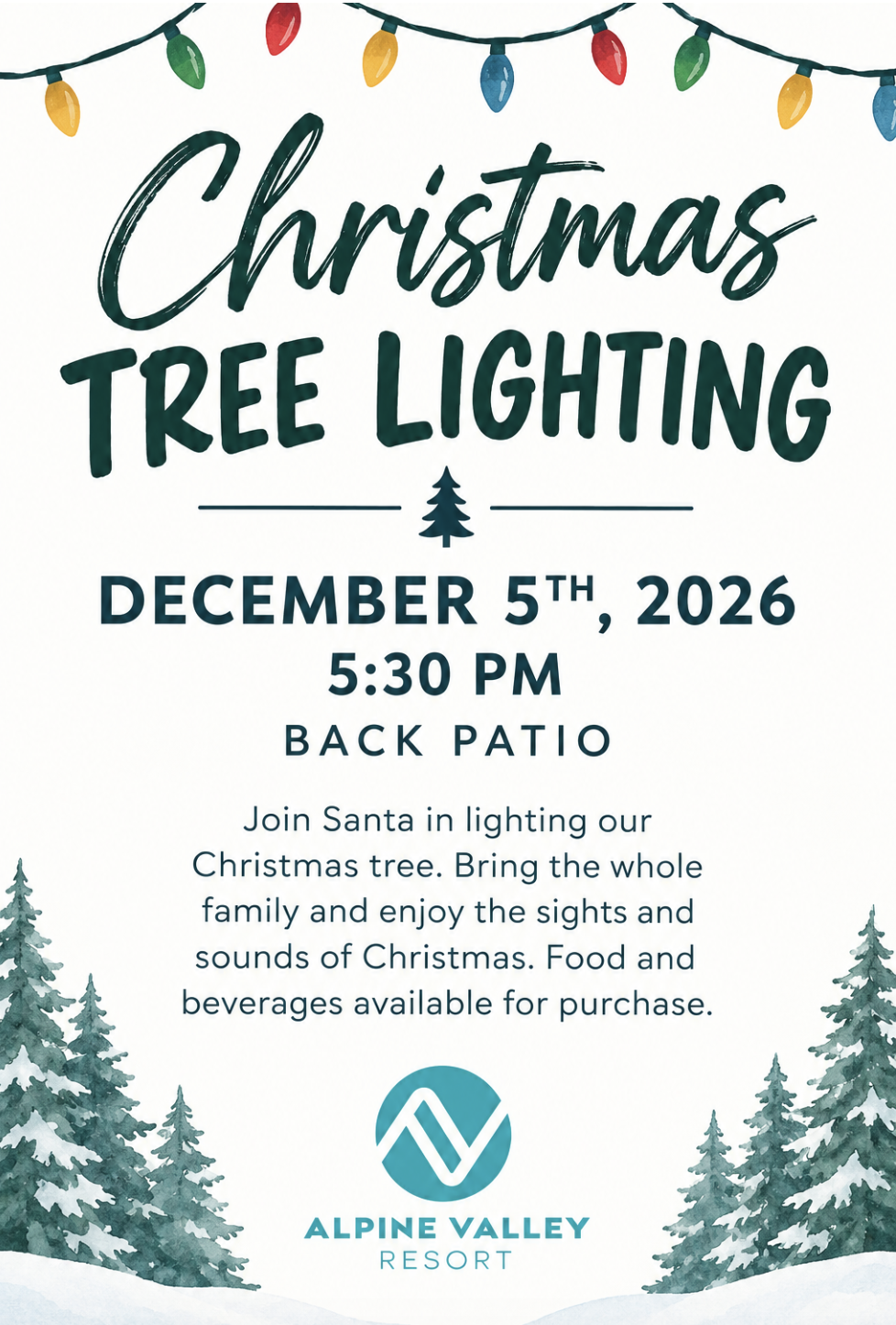 Christmas Tree Lighting At Alpine Valley