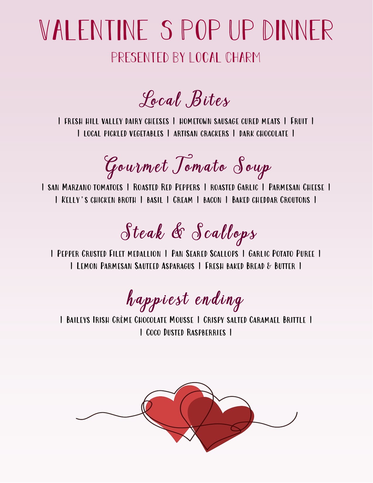 Valentines Day Pop Up Dinner