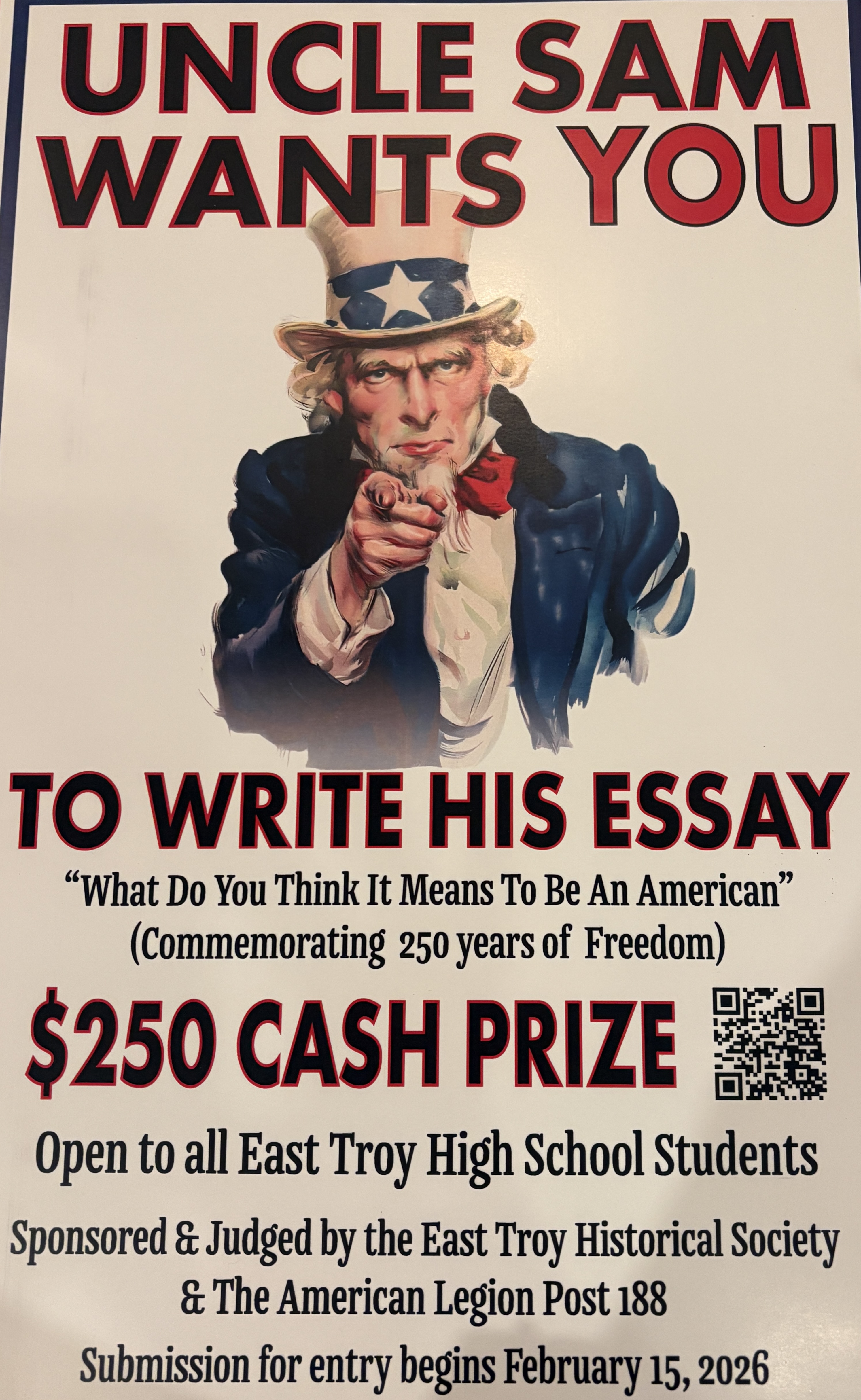 Local Essay Contest Invites Students to Reflect on 250 Years of Freedom
